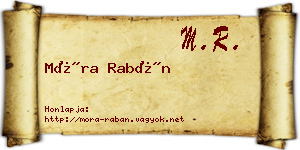 Móra Rabán névjegykártya